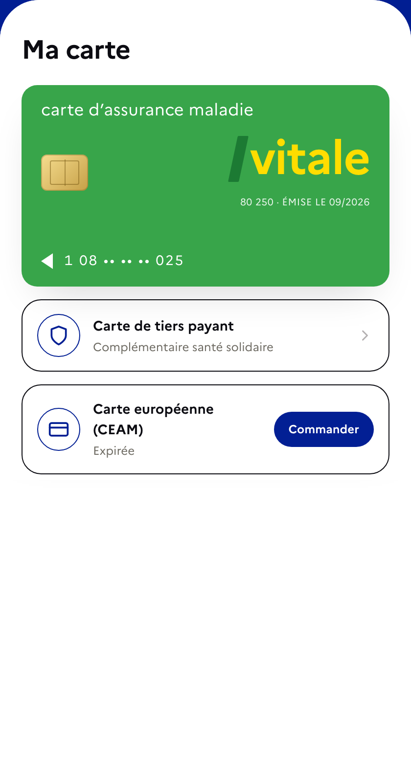 Carte Vitale dématérialisée